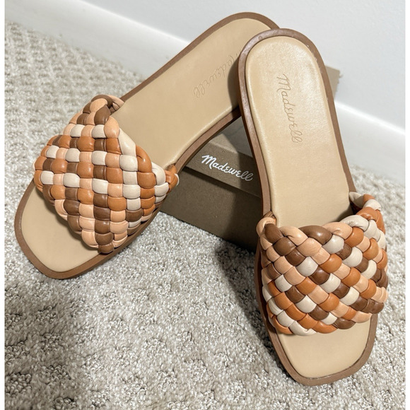 Madewell Shoes - Madewell Women's Nora Puffy Woven Slide Multi-Mulled Cider Size 8 Flats
